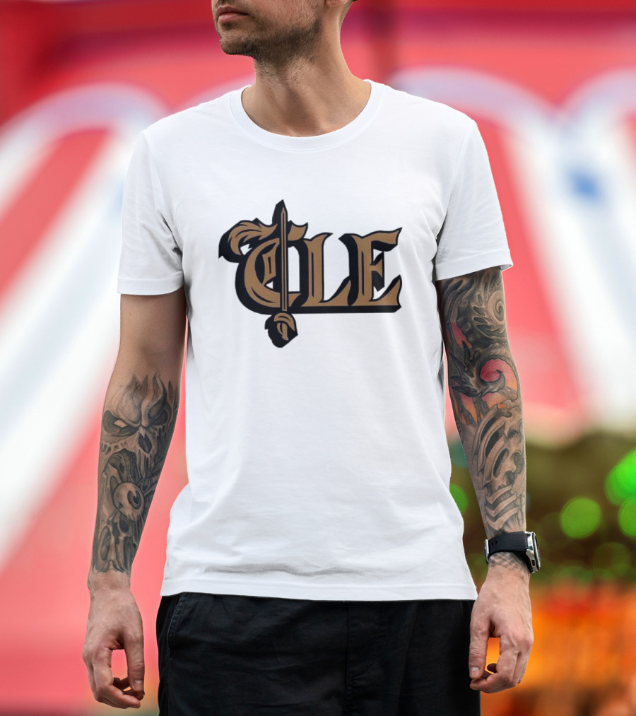 CLE Old English Sword Basketball T-Shirt