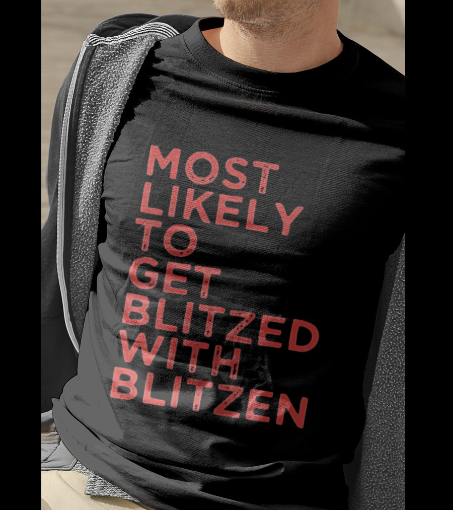 Most Likely To Get Blitzed With Blitzen Christmas T-Shirt