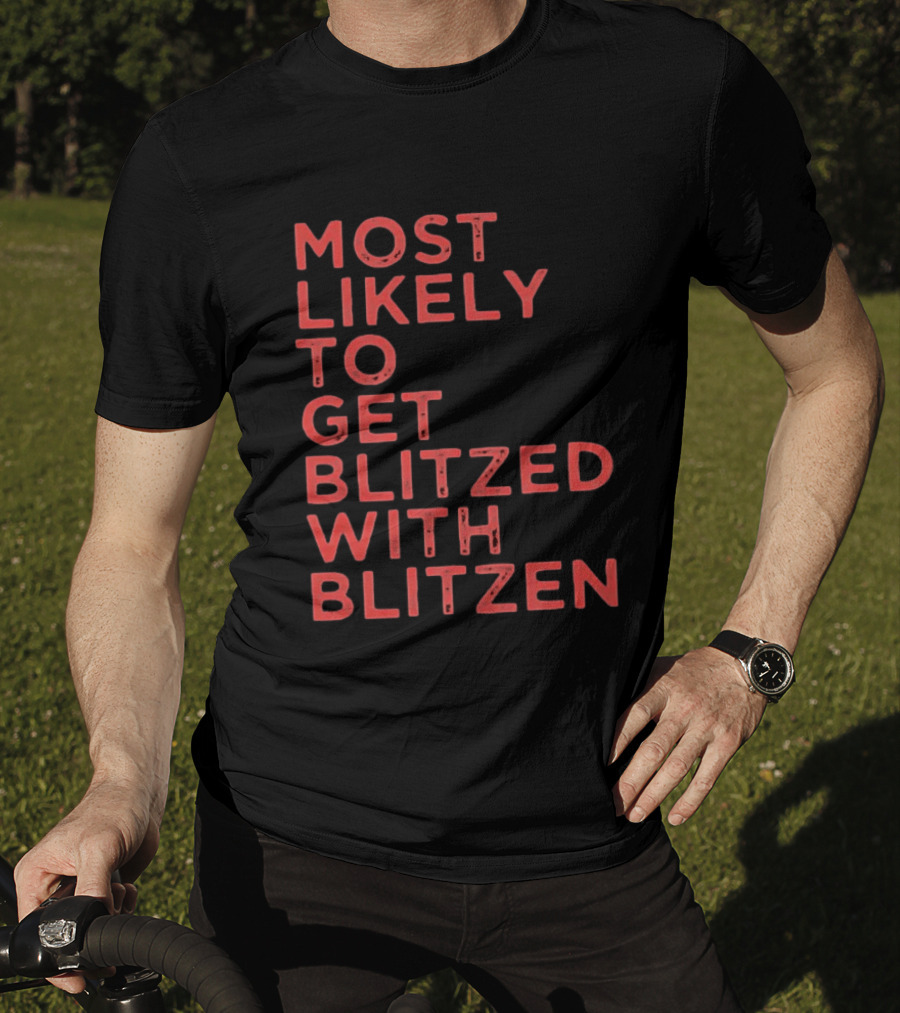 Most Likely To Get Blitzed With Blitzen Christmas T-Shirt