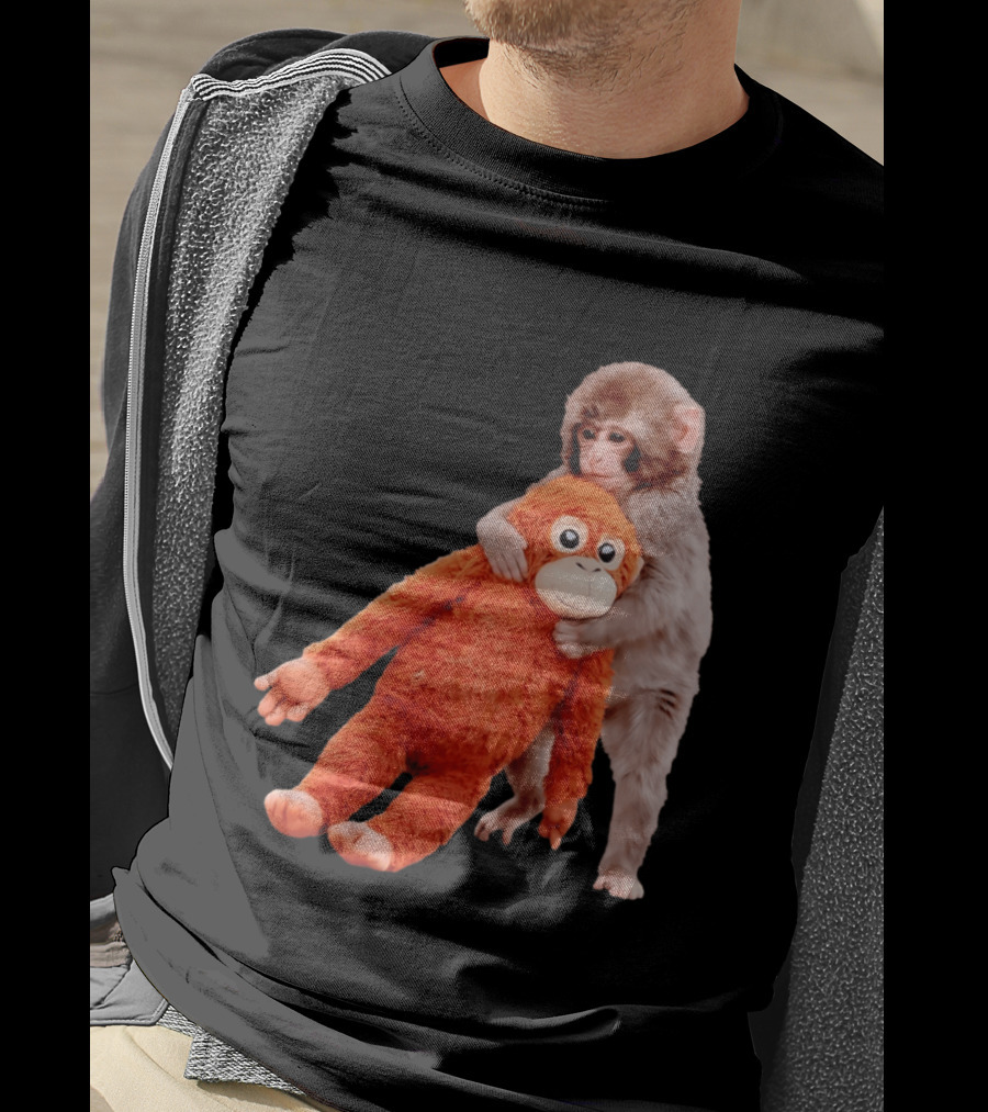 Punch Monkey Panchi Kun Stuffed Toy Hugging Cute Baby Monkey T-Shirt