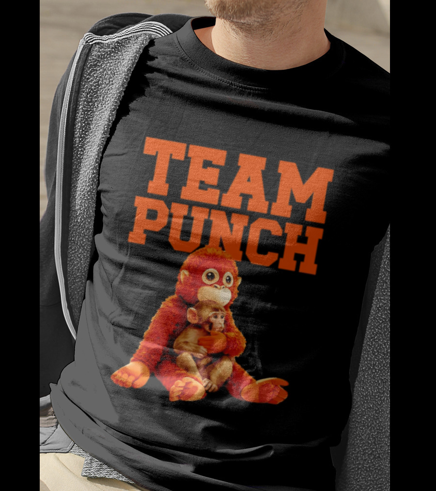 Team Punch Monkey Duo 2026 Vibrant Orange Characters T-Shirt