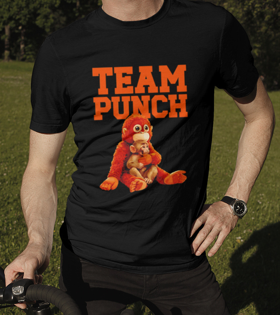 Team Punch Monkey Duo 2026 Vibrant Orange Characters T-Shirt