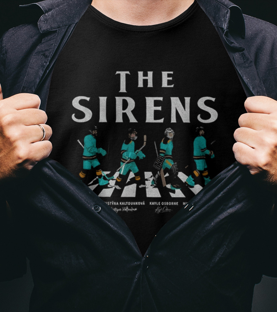 Sarah Fillier Kristýna Kaltounková Kayle Osborne Micah Zandee Hart The Sirens Abbey Road Hockey T-Shirt