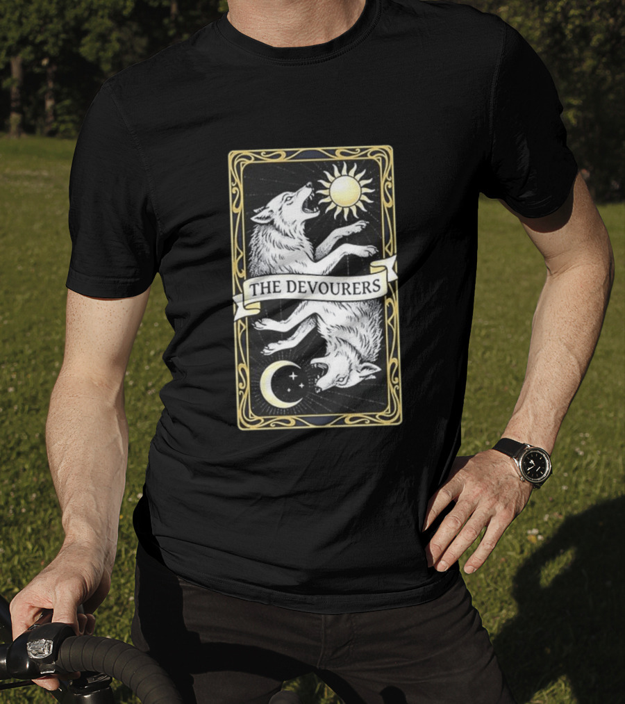 Skoll And Hati Norse Mythology Tarot Card Sun And Moon Wolves The Devourers T-Shirt