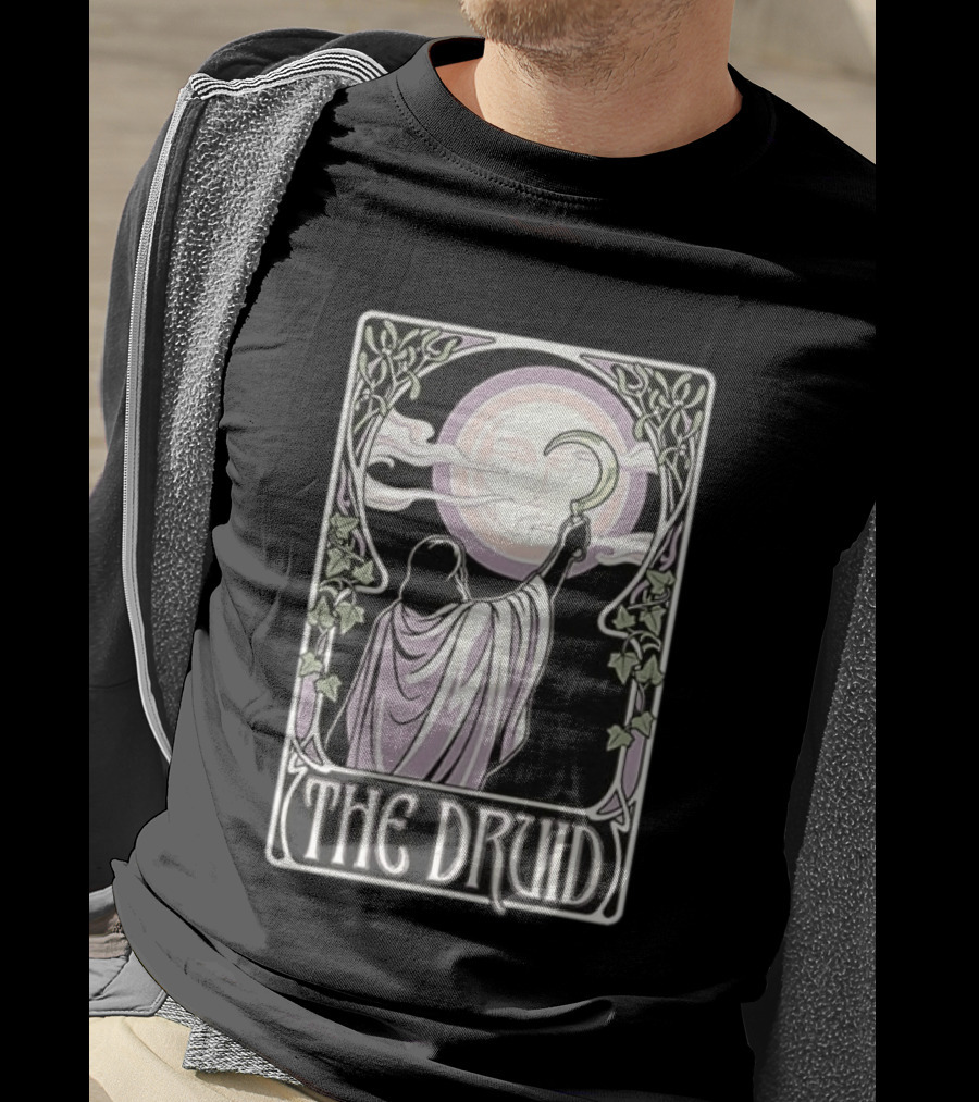 The Druid Tarot Card Moon And Sickle Mystical T-Shirt