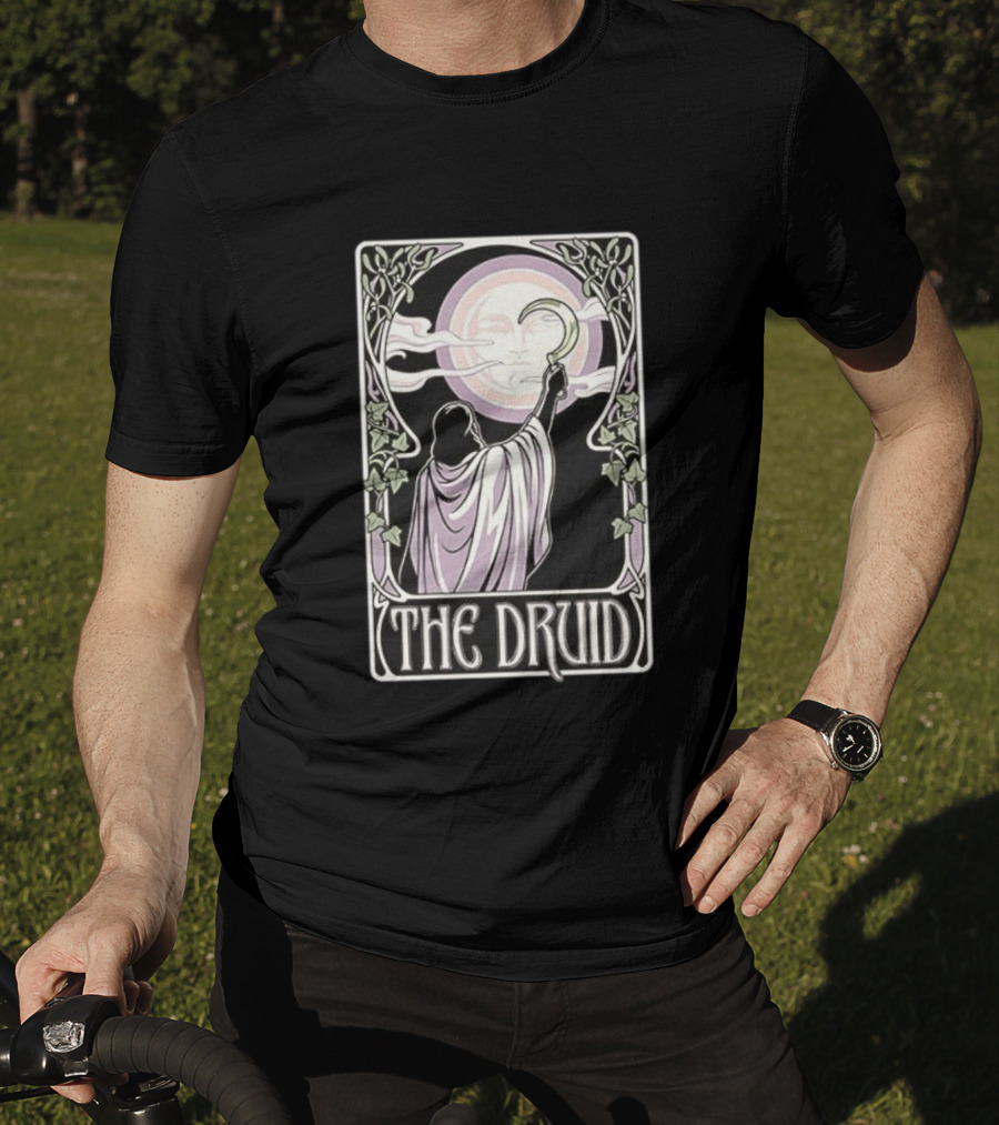 The Druid Tarot Card Moon And Sickle Mystical T-Shirt