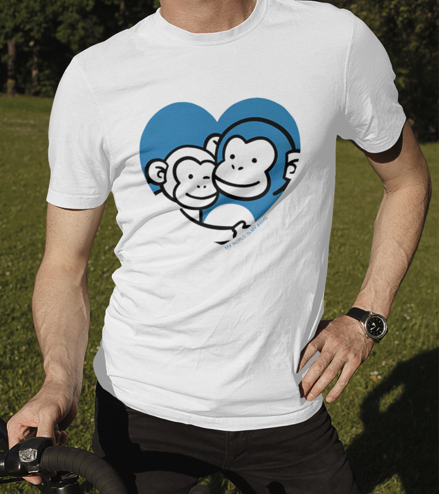 My World In My Arms Heart With Punchi Monkeys T-Shirt