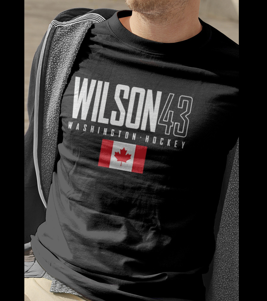 WILSON 43 Washington Hockey Canada Flag T-Shirt