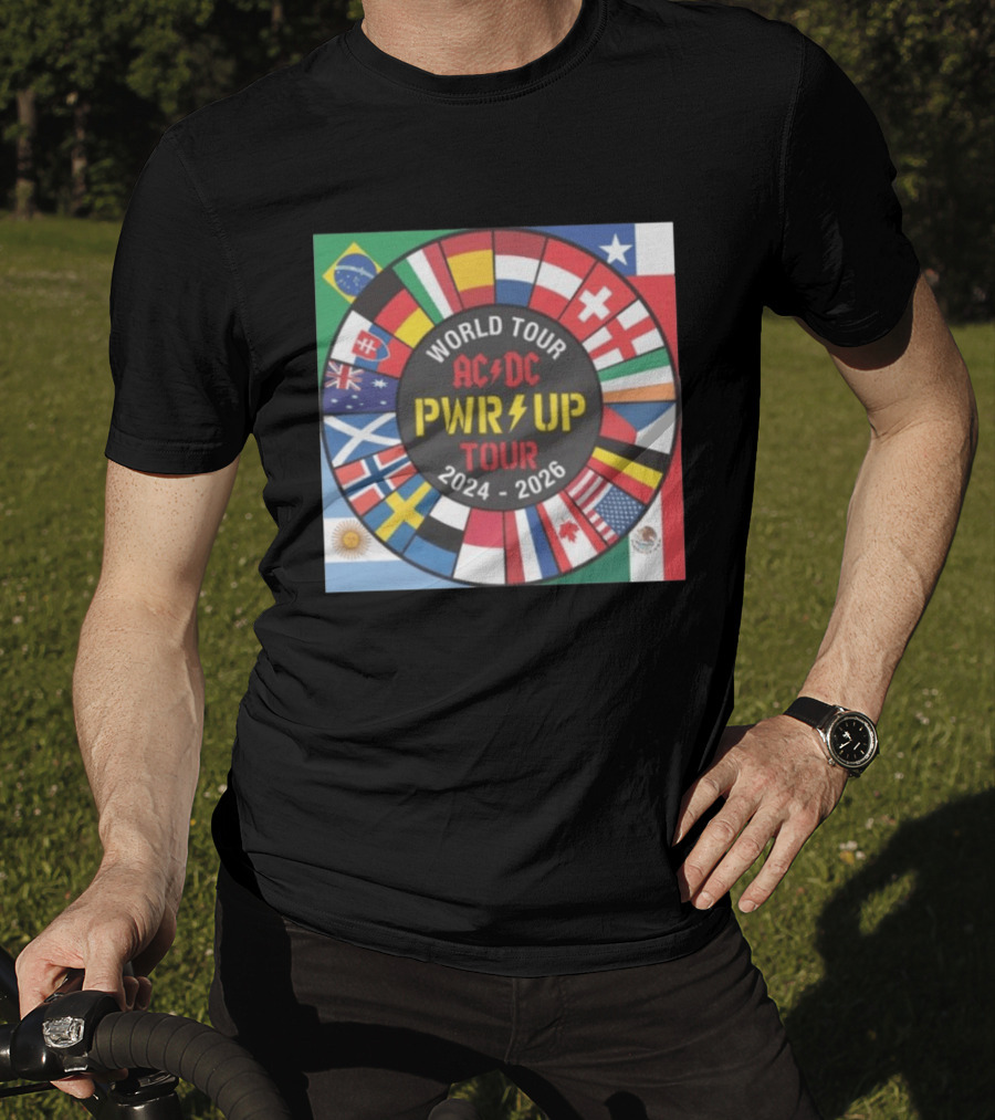 ACDC Pwr Up World Tour 2024 2026 International Flags Edition T-Shirt