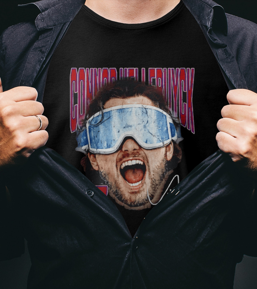 Connor Hellebuyck Winnipeg Jets Goggles 37 Big Head Image T-Shirt