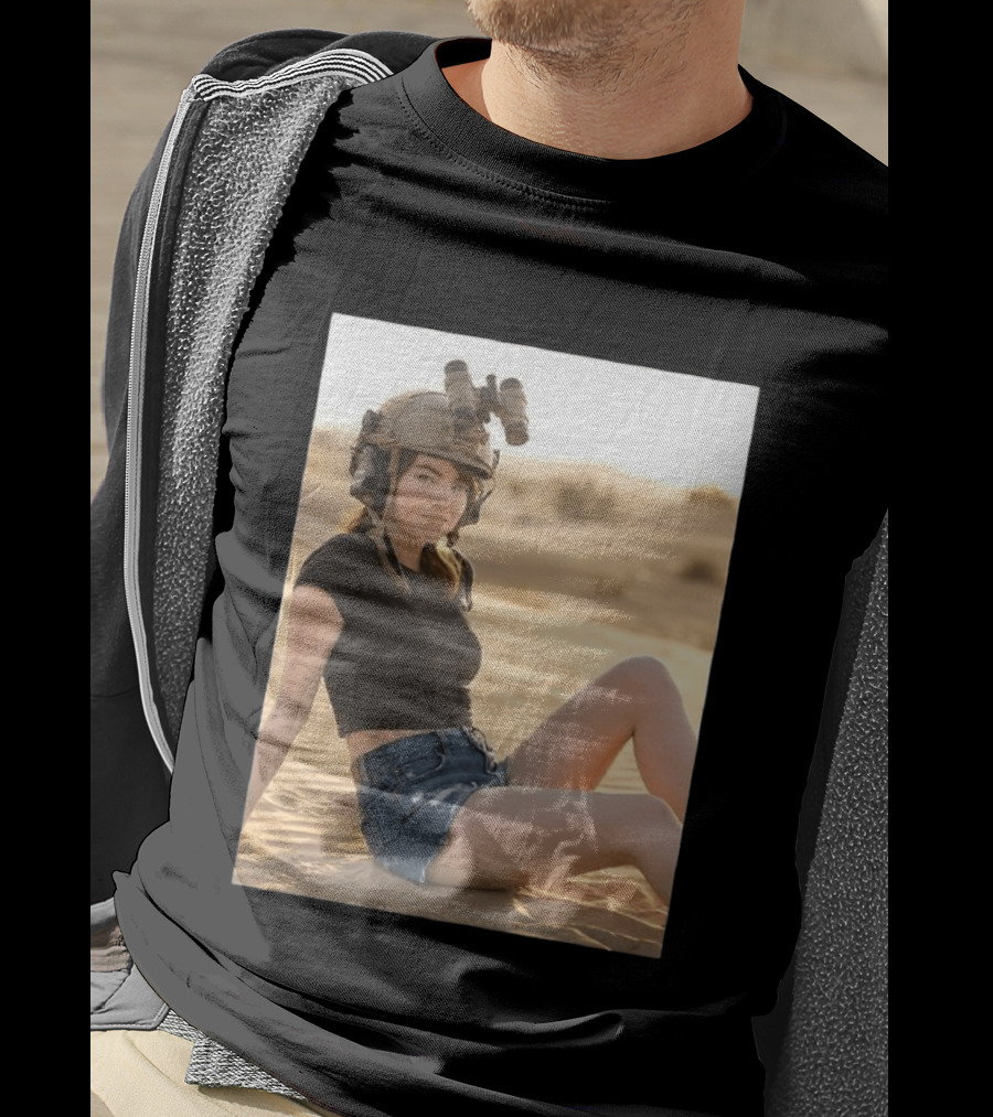 Emma Stone Desert Night Vision Helmet Adventure T-Shirt