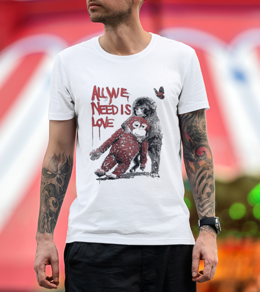 All We Need Is Love Baby Monkey Punch Ikea Doll Japan Zoo T-Shirt