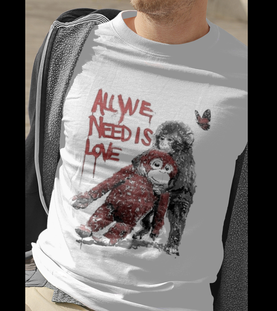 All We Need Is Love Baby Monkey Punch Ikea Doll Japan Zoo T-Shirt