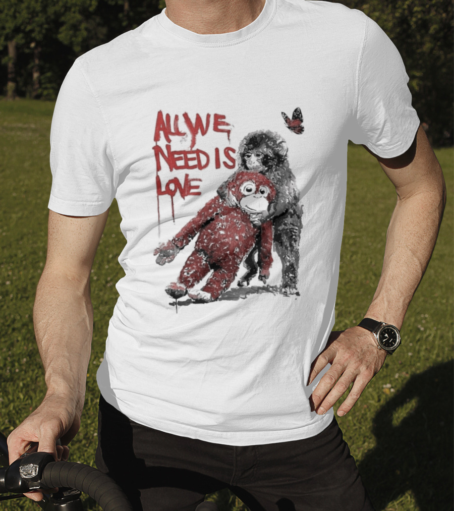 All We Need Is Love Baby Monkey Punch Ikea Doll Japan Zoo T-Shirt
