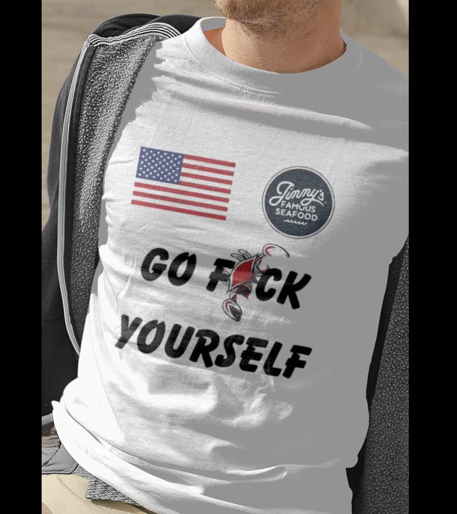 Jimmys Seafood Go F Yourself Crab American Flag T-Shirt