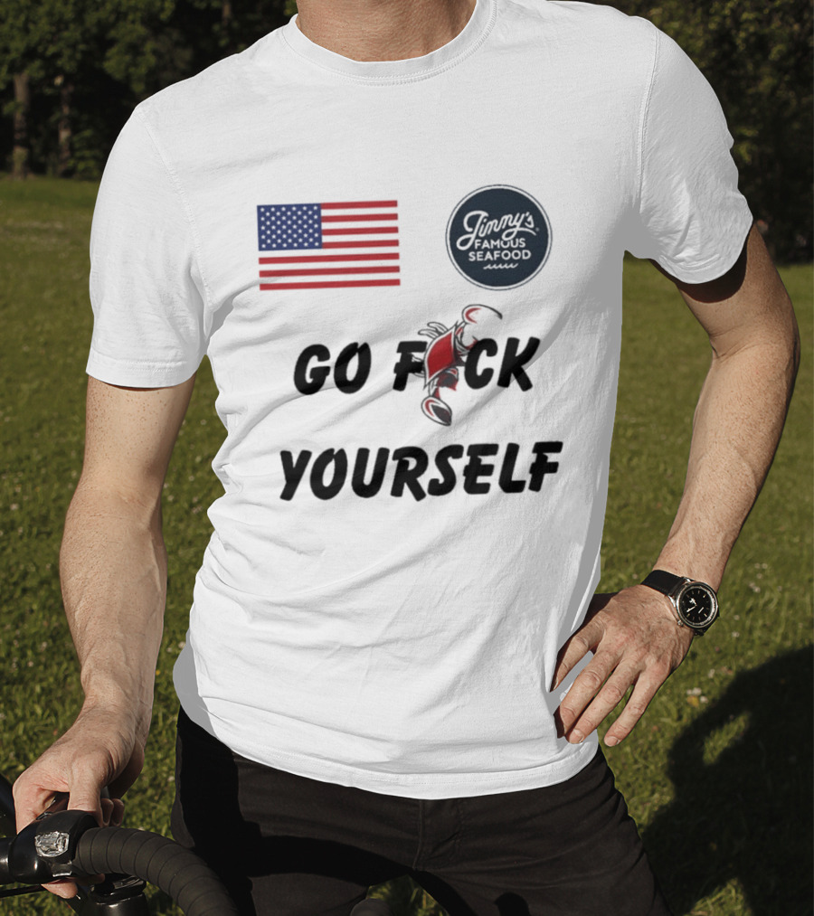 Jimmys Seafood Go F Yourself Crab American Flag T-Shirt