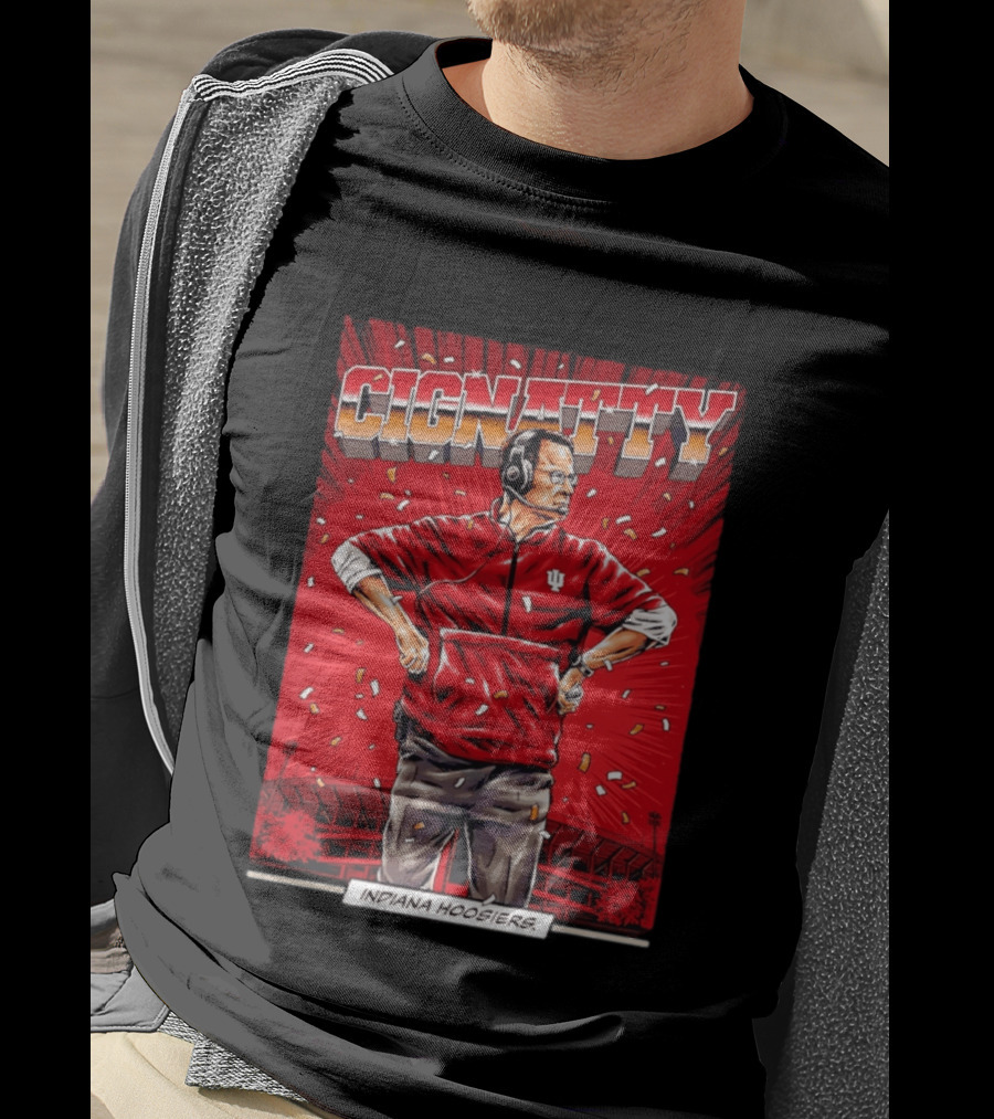 CIGNATTY Indiana Hoosiers Football Coach Comic T-Shirt