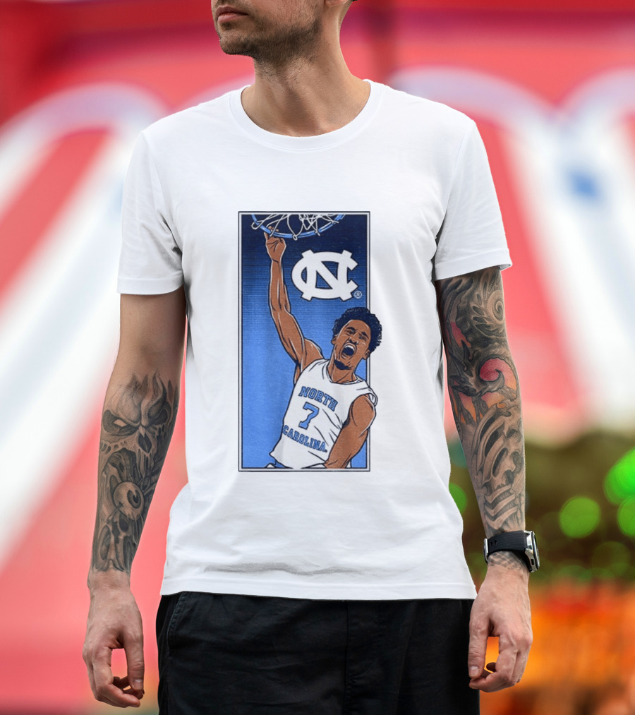 North Carolina Tar Heels Seth Trimble Basketball Dunk T-Shirt