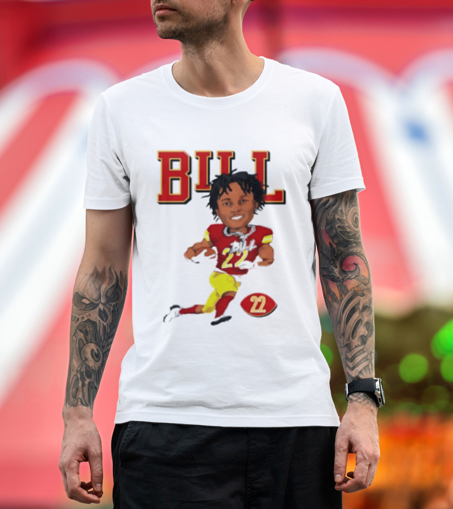 Original Bill 22 Washington Commanders Cartoon Football Player T-Shirt