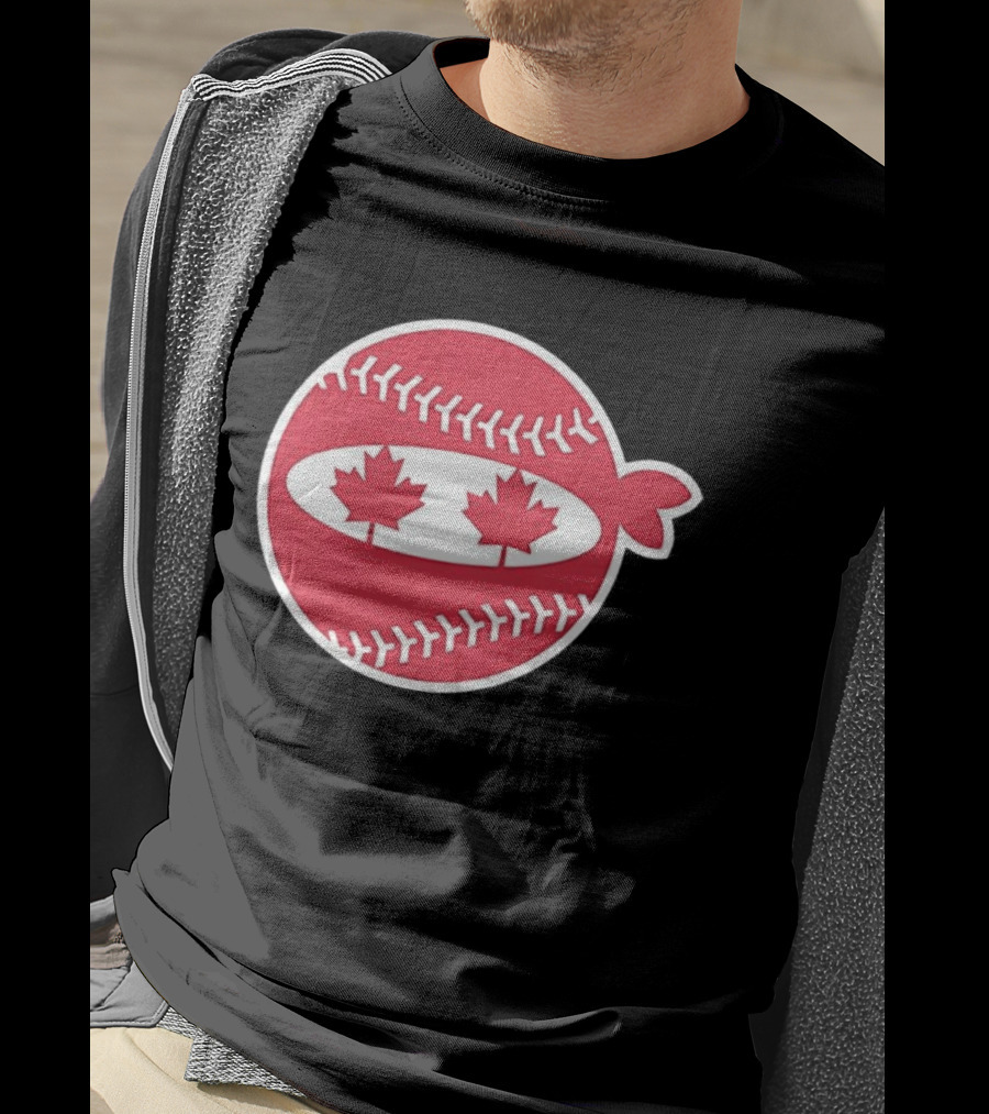 Canada Baseball Maple Leaf Ninja Pitching T-Shirt