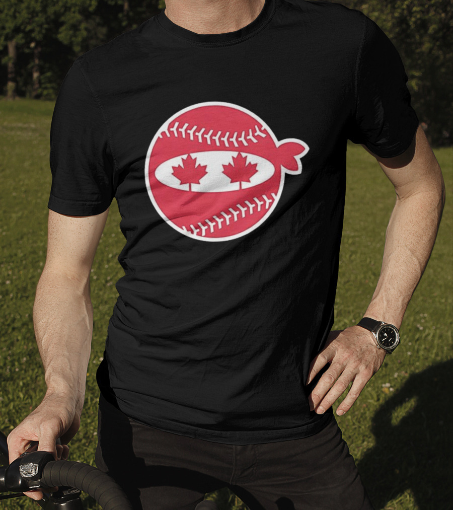 Canada Baseball Maple Leaf Ninja Pitching T-Shirt