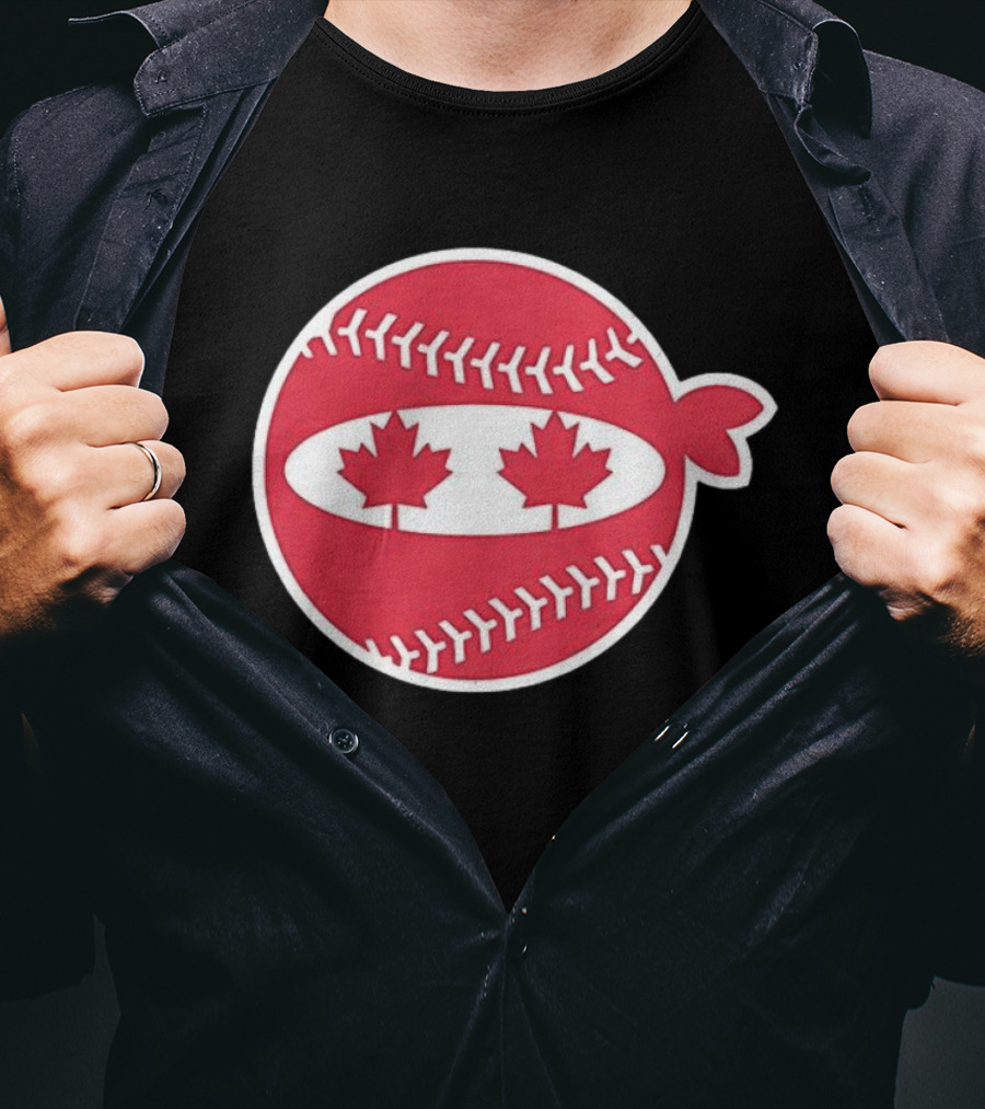Canada Baseball Maple Leaf Ninja Pitching T-Shirt