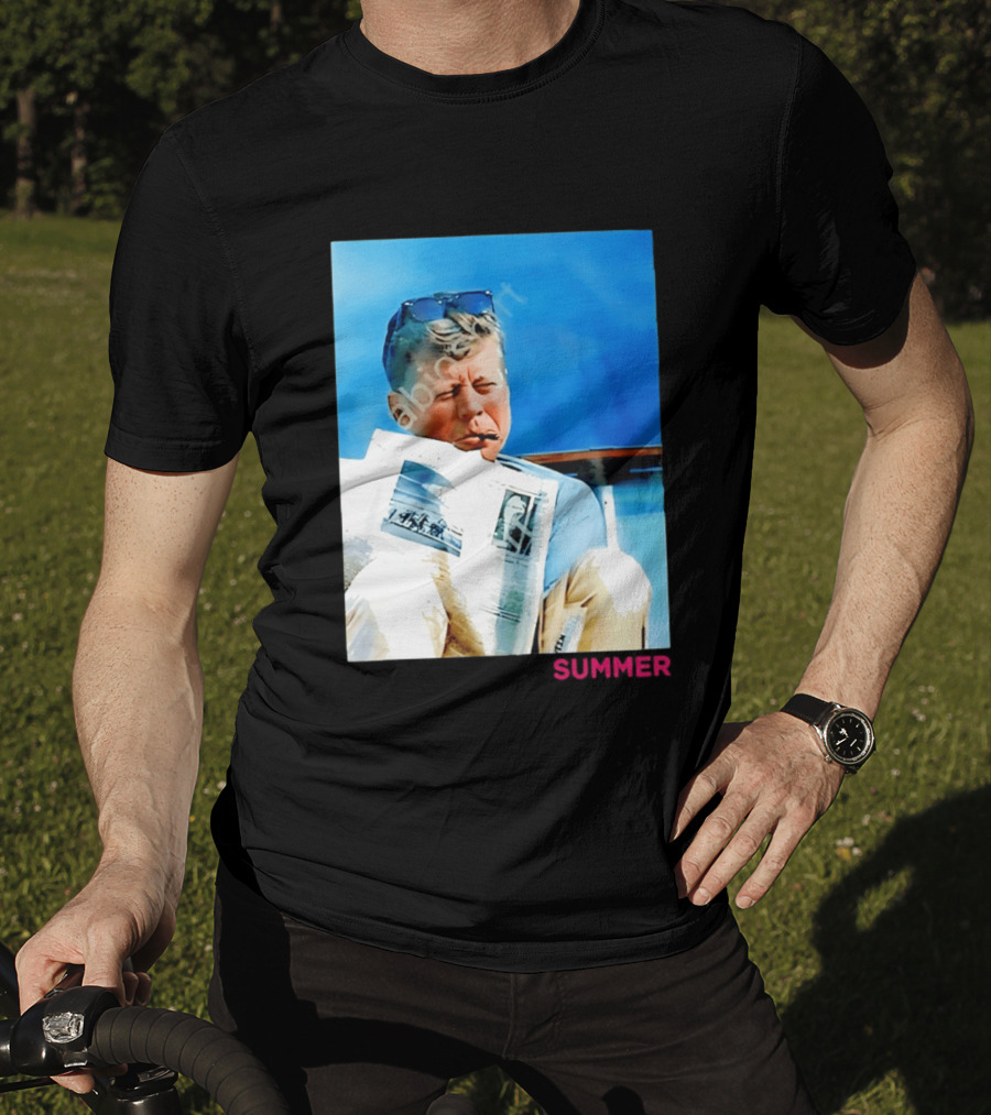 Barstool Sports JFK Summer Sunglasses Reading News T-Shirt