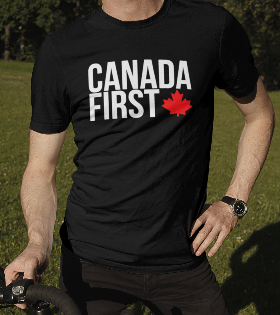 Canada First Baseball Red Maple Leaf T-Shirt