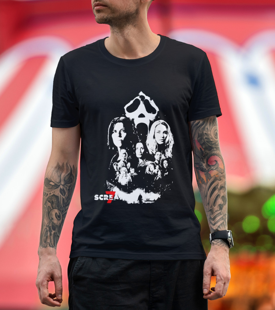 Scream 7 Cinemark Ghostface Mask Faces T-Shirt