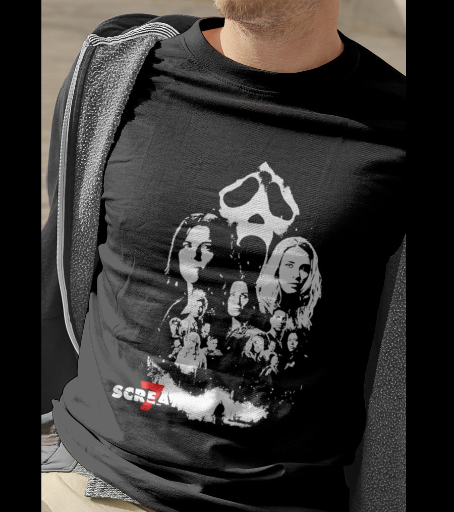Scream 7 Cinemark Ghostface Mask Faces T-Shirt