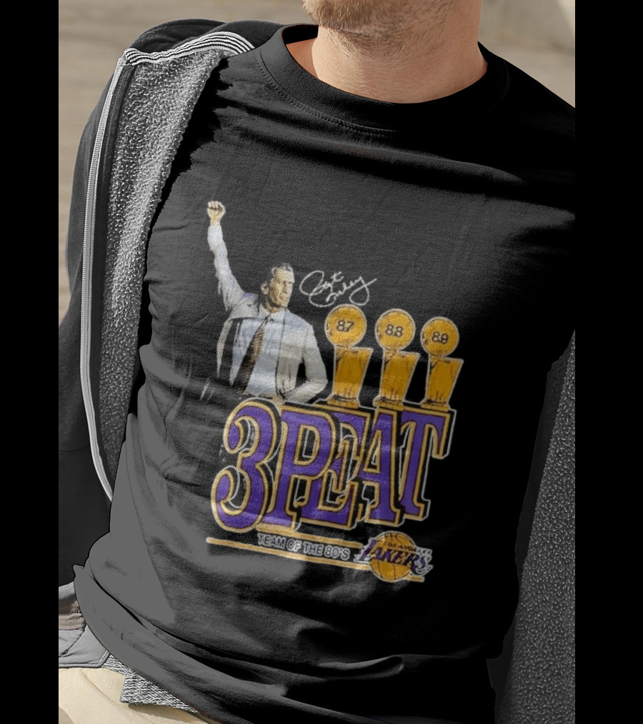 Los Angeles Lakers 3PEAT Team Of The 80's 87 88 89 Pat Riley T-Shirt