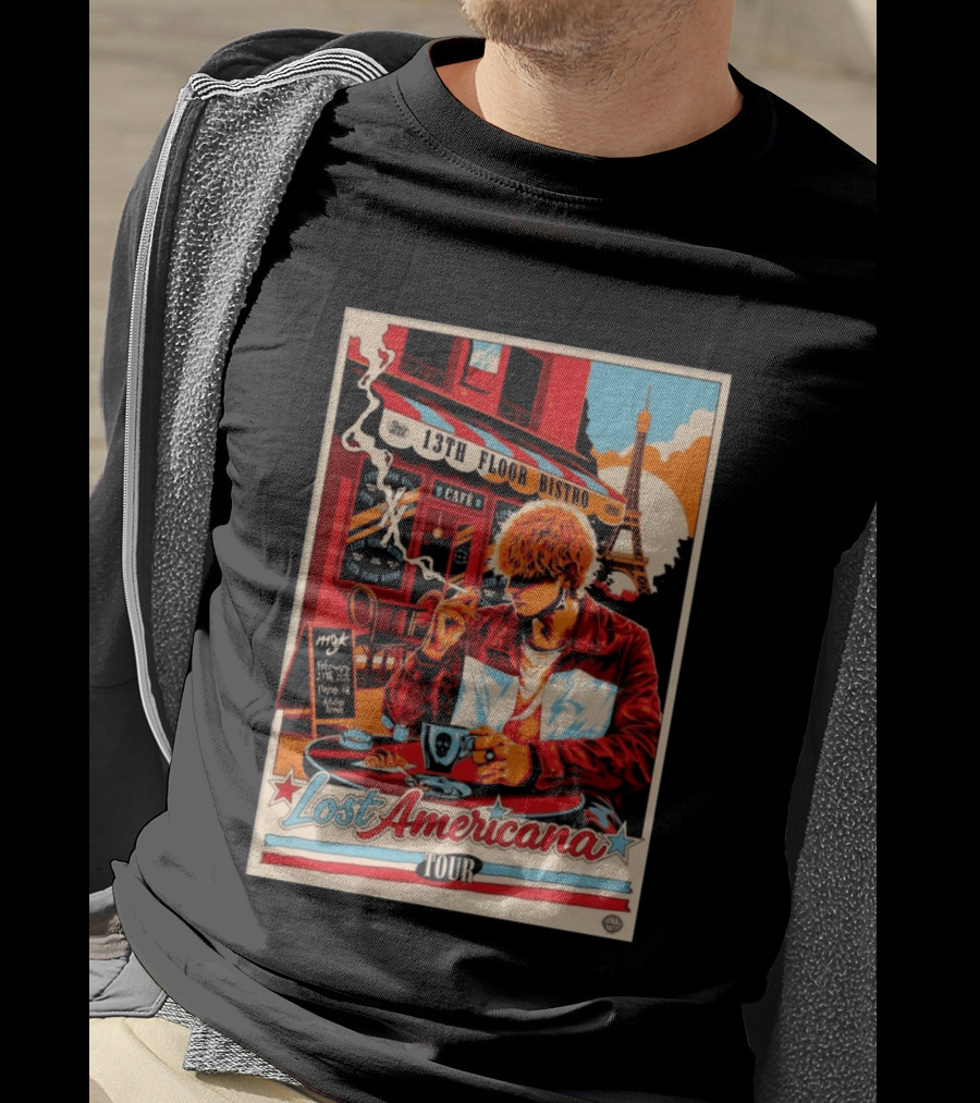 13th Floor Bistro Cafe Paris MGK February 27 2026 Lost Americana Tour T-Shirt