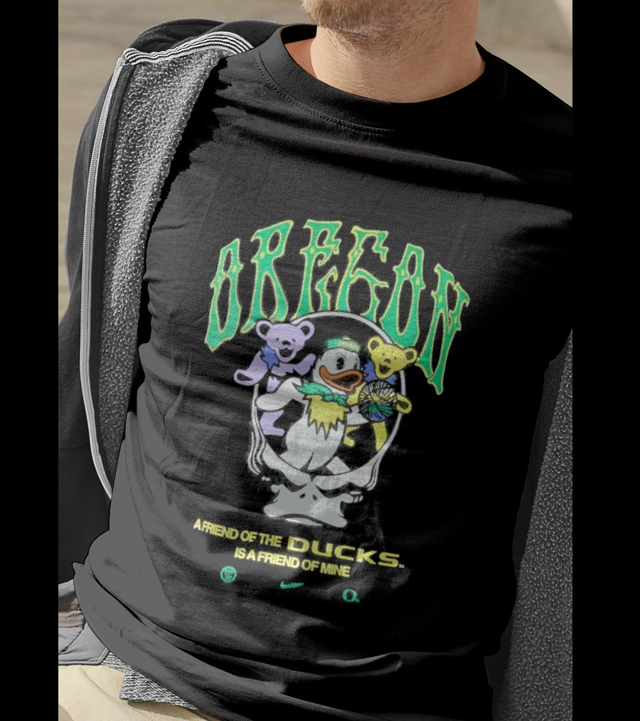 Oregon Ducks Grateful Dead Bears Collaboration Nike T-Shirt