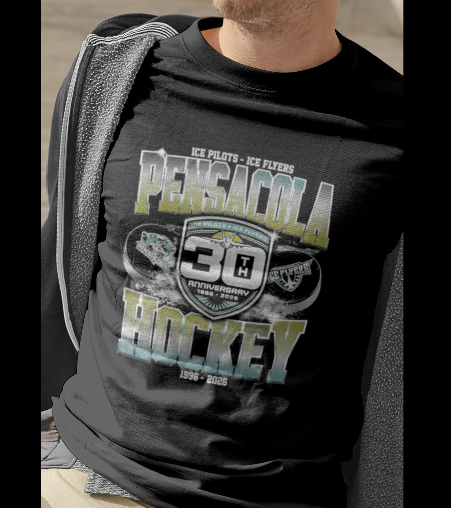 Pensacola Ice Pilots Ice Flyers 30th Anniversary 1996 2026 Hockey T-Shirt
