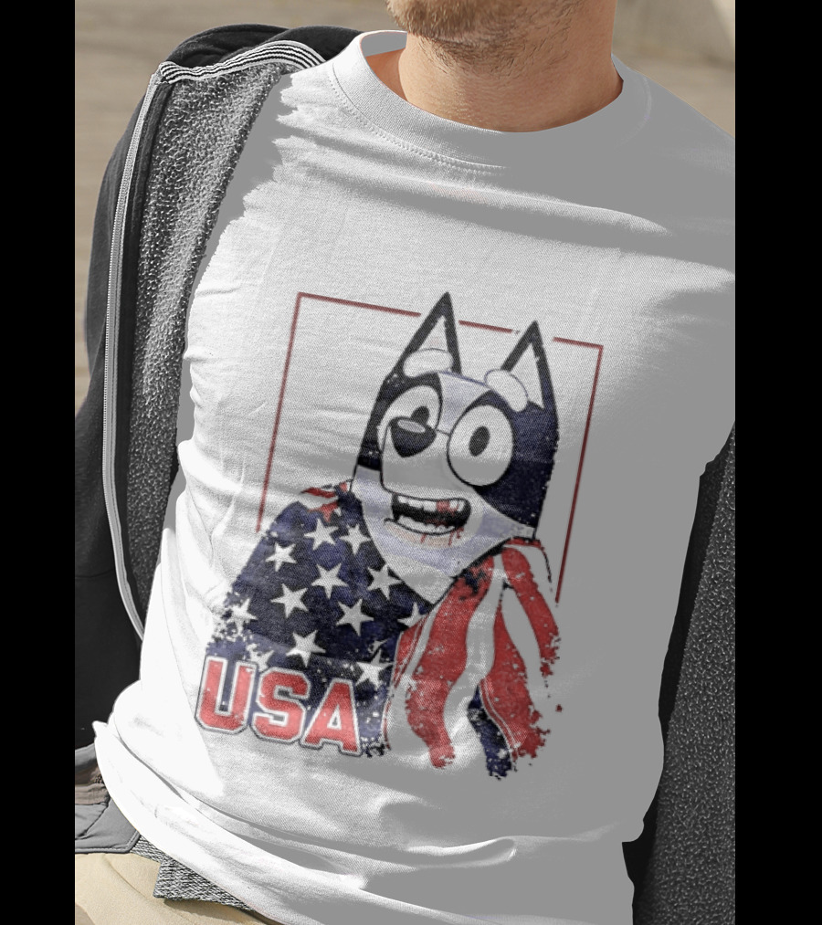 USA Bluey Hockey Jack Hughes Team Smile T-Shirt