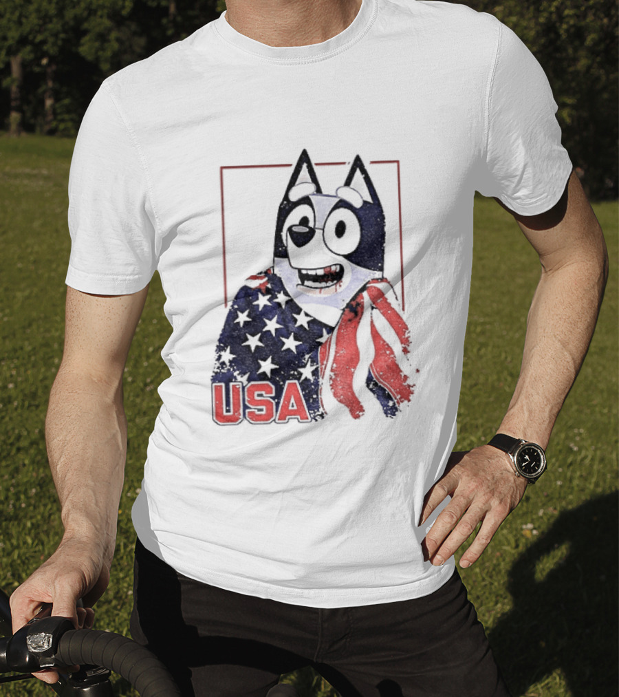 USA Bluey Hockey Jack Hughes Team Smile T-Shirt