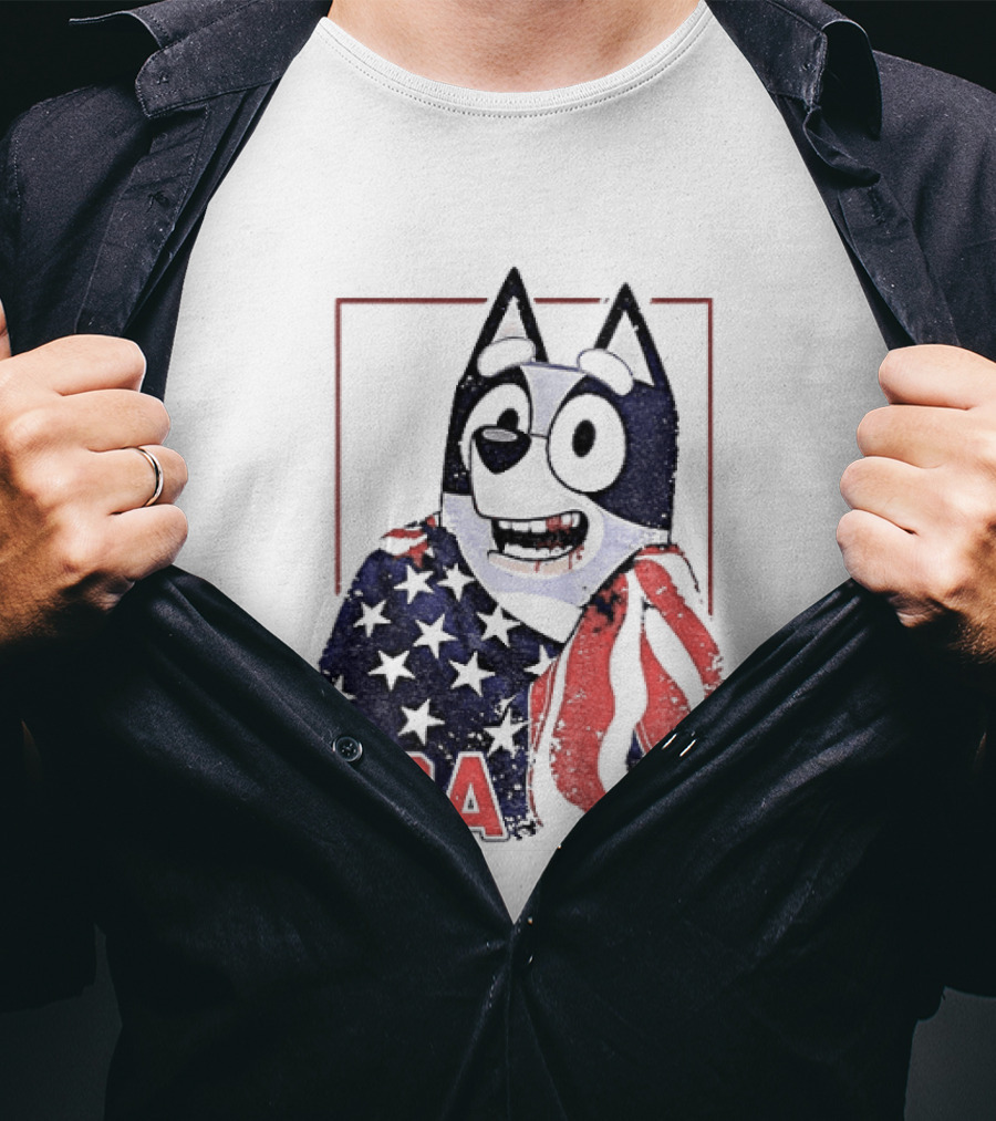 USA Bluey Hockey Jack Hughes Team Smile T-Shirt