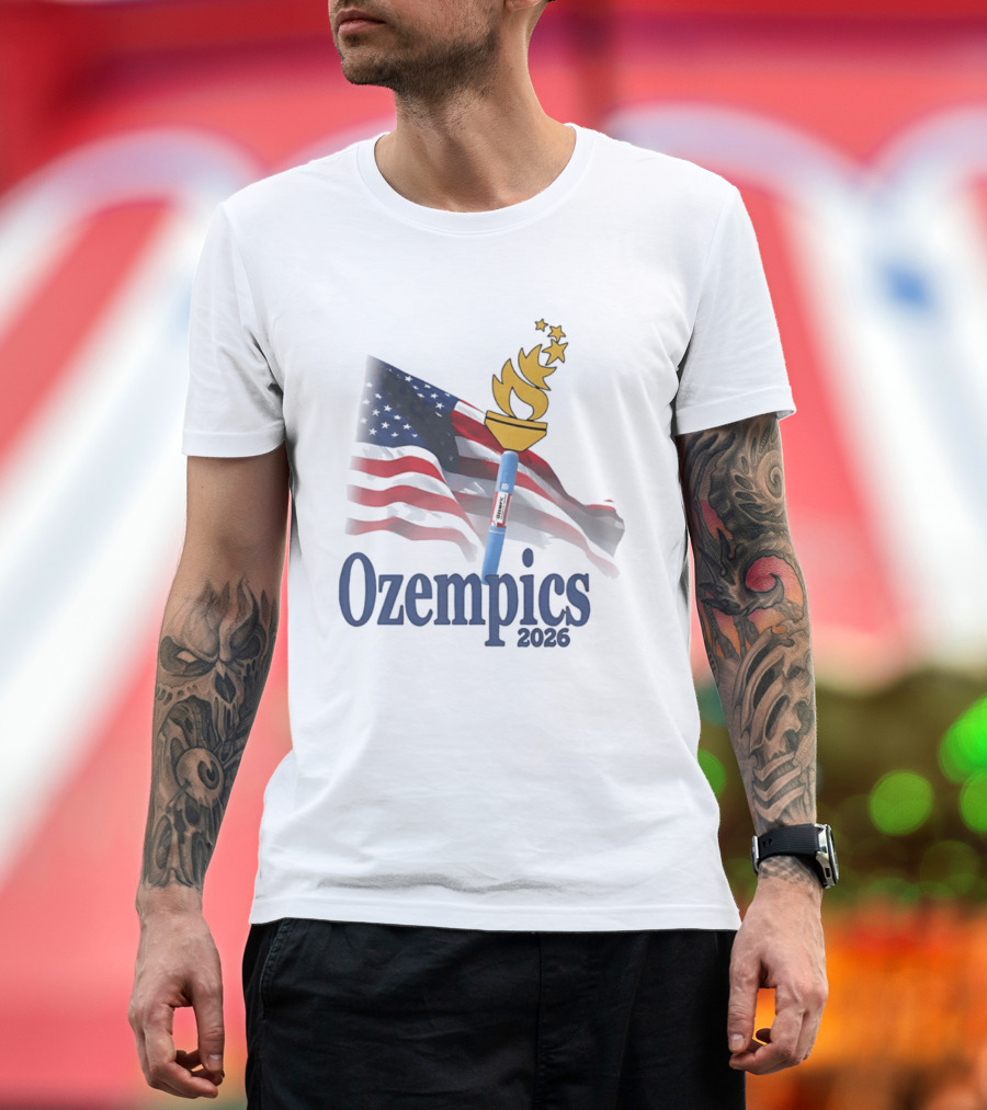 USA Flag Torch Ozempics 2026 Stars T-Shirt