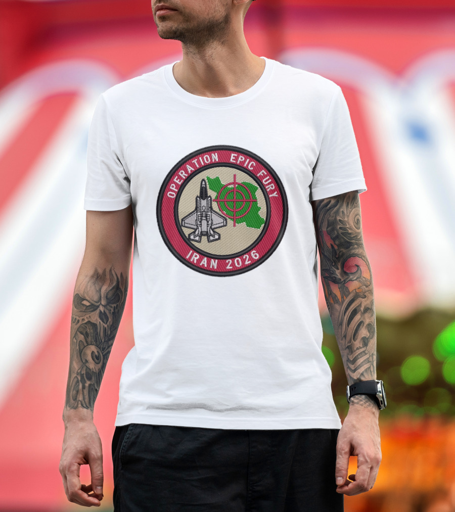Operation Epic Fury Iran 2026 Fighter Jet Target Patch T-Shirt