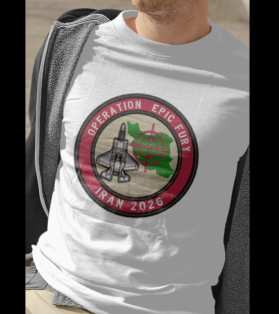 Operation Epic Fury Iran 2026 Fighter Jet Target Patch T-Shirt
