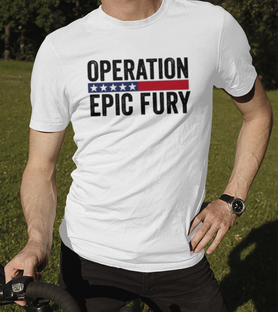 Operation Epic Fury US Iran Five Star Patriot Banner T-Shirt