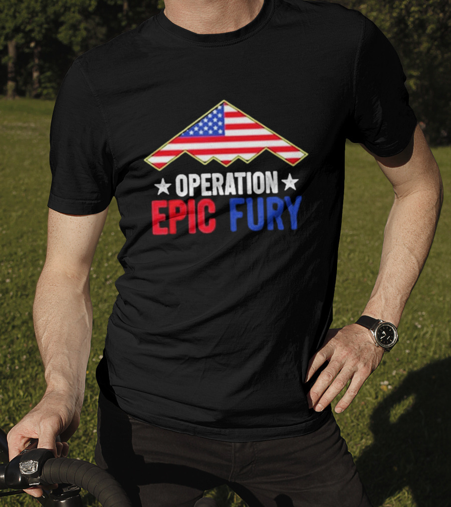 Operation Epic Fury 2026 American Flag Motif T-Shirt