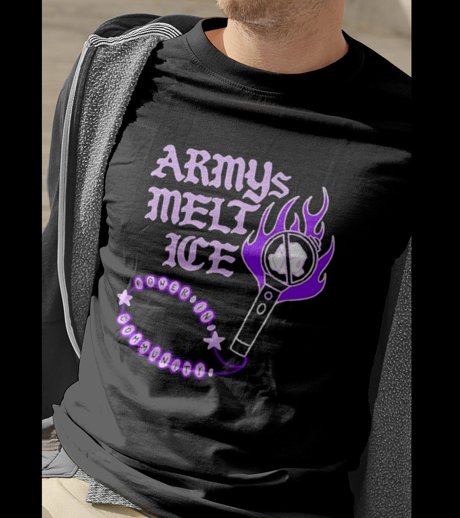 ARMYs Melt Ice Lightstick Flame T-Shirt