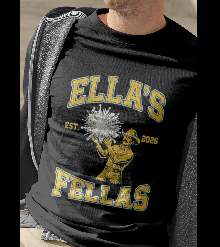Ella Langley Ella's Fellas Est 2026 Cowboy And Fireworks T-Shirt