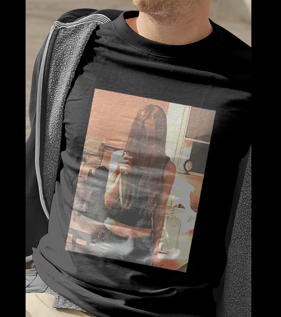 Long Hair Girl With Survival Knife In Room T-Shirt