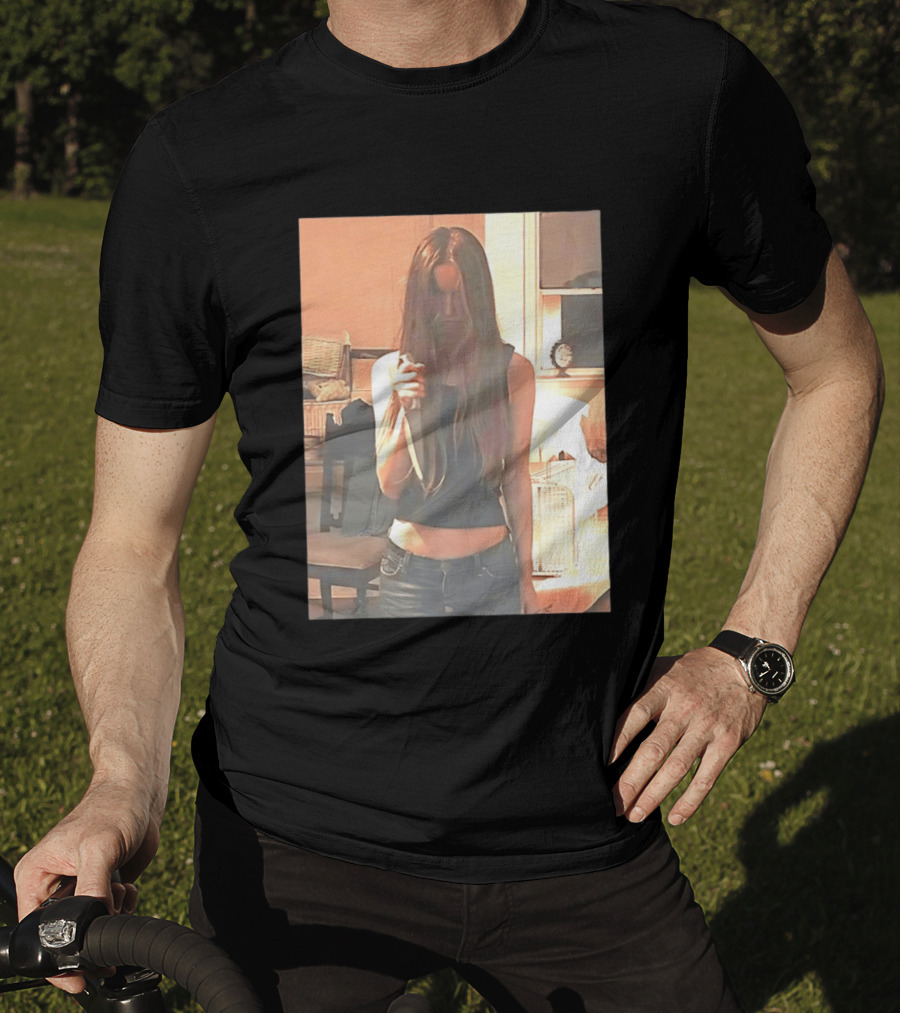 Long Hair Girl With Survival Knife In Room T-Shirt