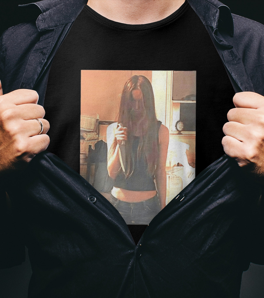 Long Hair Girl With Survival Knife In Room T-Shirt