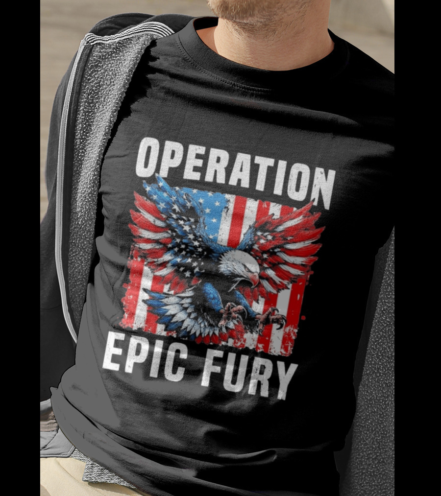 Operation Epic Fury American Flag Eagle Wings Patriotic T-Shirt