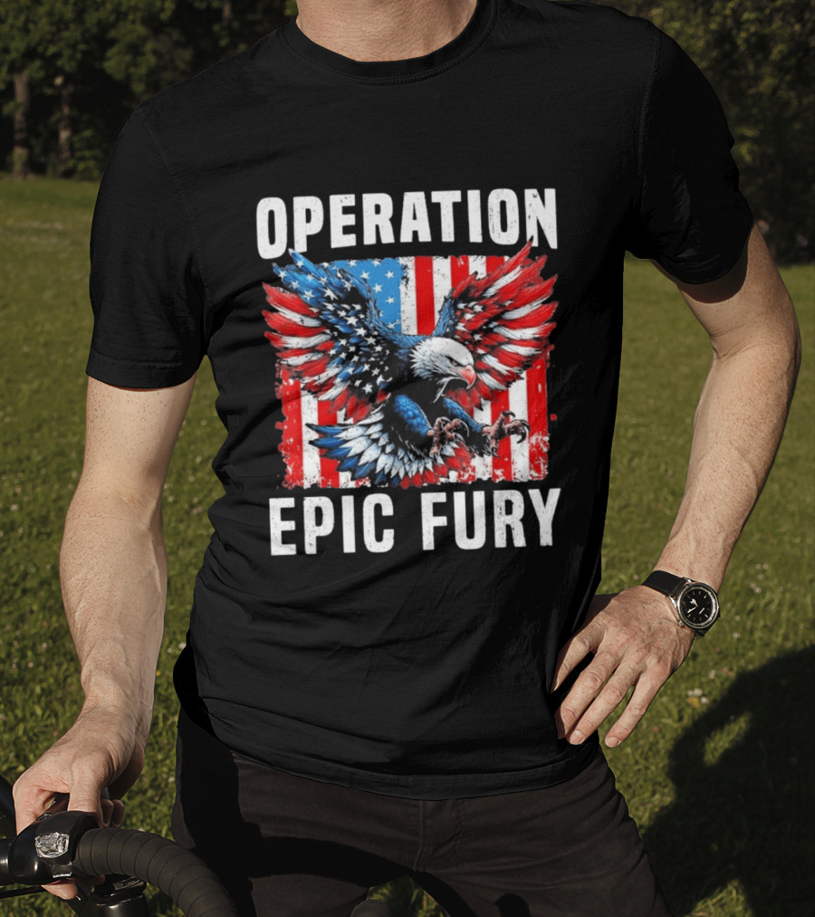Operation Epic Fury American Flag Eagle Wings Patriotic T-Shirt