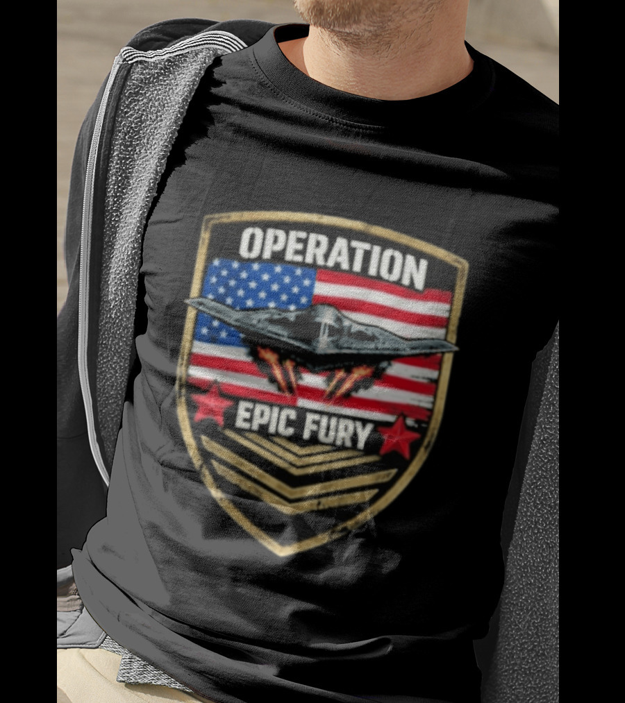 Operation Epic Fury American Flag Military Air Force Veteran T-Shirt
